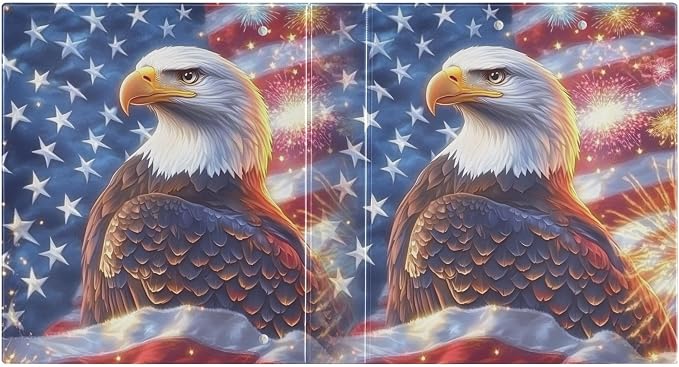 3 Ring Binder Bald Eagle American Flag Brave 1.5 inch Binders Three Ring Binders with Clipboard Fit 8.5'' x 11'' Paper 3 Interior PVC Clear Pockets for Office Supplies
