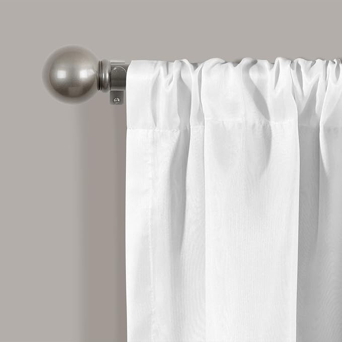 Lush Decor Night Sky Valance Curtain Single, 84"W x 18"L White & Silver - Extra Wide Curtains - Kitchen Curtains Valances For Windows - Bathroom Curtain