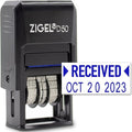 ZIGEL D50 Date Stamp with Received - Self Inking Date Stamp - Blue