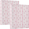Pink Bow Stripe 3 Ring Binder 1.5 Inch 2 Pack with 200 Sheet for Kids School Supplies Women Men Office
