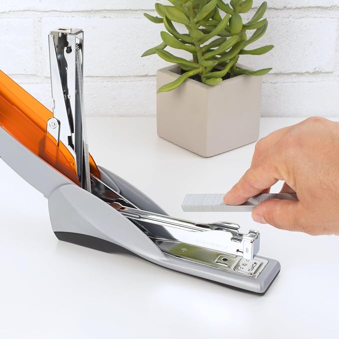 Swingline Stapler, 25 Sheet Capacity, Optima 25, Jam Free, Reduced Effort, Soft Grip, Orange and Gray (66402) (Pack of 6)