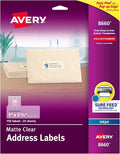 Avery® Printable Address Labels, Sure Feed® Technology, 1" x 2-5/8", Matte Clear, Compatible with Inkjet Printers, 750 Blank Labels Total, Great for Mailing, Branding, and More (8660)