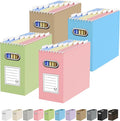 Oterri Cardboard File Organizer Box for Hanging File Folders Letter Size,File Box for Computer Desk,File Cabinet,Working Home,Office,Classroom (Mixed Colors, Letter Size - 4 Packs)