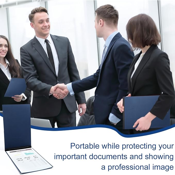 Fullhawl 10 Pcs 11x17 Inch Vertical Pressboard Report Cover, Navy Blue | Vertical Pressboard Binder Folder, With Metal Prong, 3'' Capacity, For Presentations Portfolio
