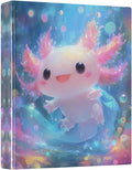 3 Ring Binder Shiny Axolotl 1.5" Round Ring Binders View Binder with 200 Sheet for Kids School Supplies Women Men Office, 1 Pack
