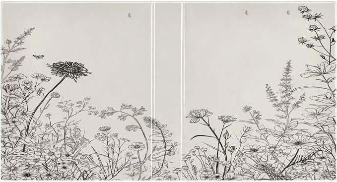 3 Ring Binder with Black and White Flowers Design - 1.5 Inch Heavy Duty Three-Ring Binder with 2 Pockets, Round Rings for Office Supplies (Letter Size)#648