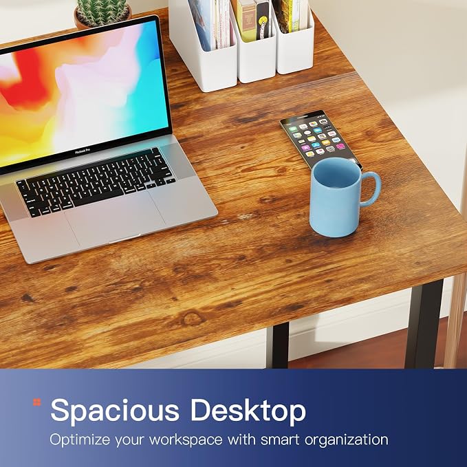 PayLessHere | 32 Inch Computer Desk | Vintage | Sturdy Office Desk | Metal Frame, Adjustable Feet | Water-Resistant, Scratchproof Surface | Writing Table for Home Office or Study | Pack of 1