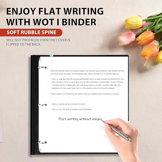 WOT I 6-Pack Telescoping 3 Ring Binder(0.75"), Expandable Flexible Binder - Patented Design for Easy Portability, Holds 8.5"x11" Paper for School, Office, Home(Assorted Pastels)