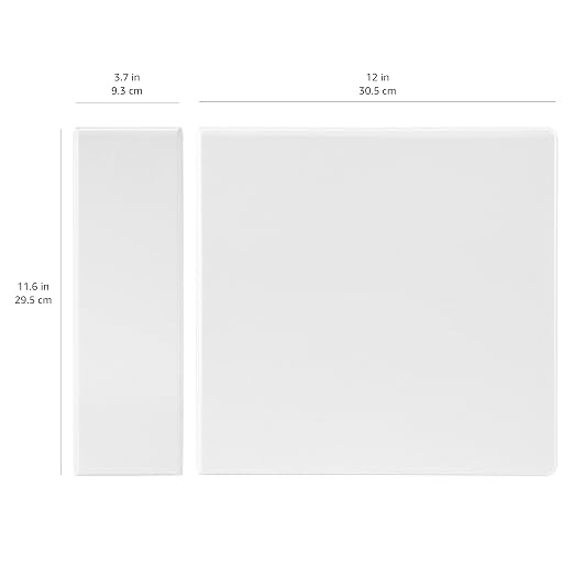 Amazon Basics 3 Ring Binders, 3 Inch D-Ring Organizer for School, Home Office, Paper Storage, White, 2 Pack