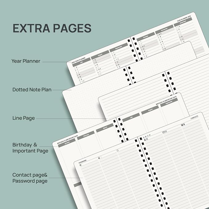 POPRUN 2026-2027 Monthly Planner, 6.5" x 8.5" Agenda, 18 Month Calendar