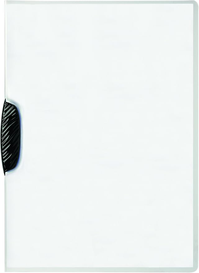 Durable Report Cover with SWINGCLIP - Letter-Size 8.5" x 11" Inches - Holds Up to 30 Pages - Clear Cover and Black Clip - Box of 25
