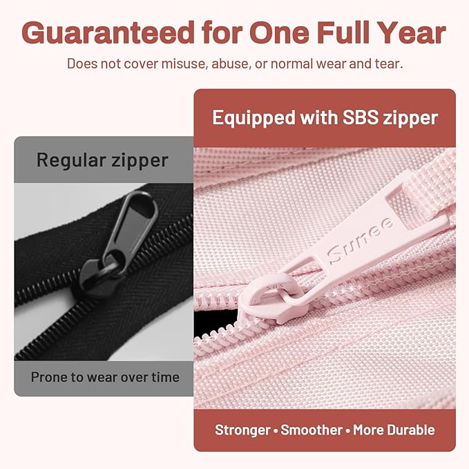 SUNEE Zipper Binder with Handle, 1.5 Inch O-Ring, 325 Pages Capacity, with 5-Tab Expanding File Folder for Classified Storage, Small Size Lightweight Zipper Bag for Middle School Students, Pink Lotus