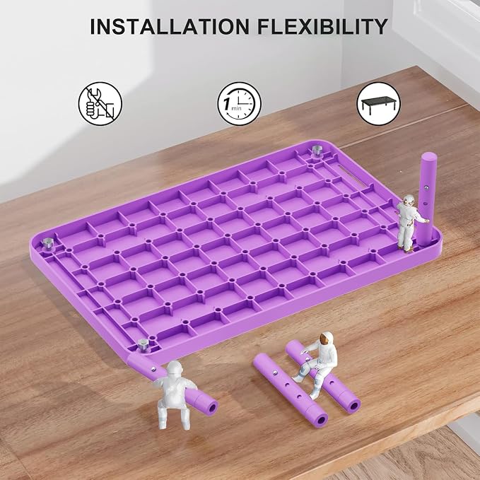 WALI Computer Monitor Stand for Desk, Adjustable Laptop Riser, up to 44 lbs | Desk Monitor Riser Underneath Storage, Fits Notebook, Laptops, Printers, for Home, Office, School(PTT001-V), Violet