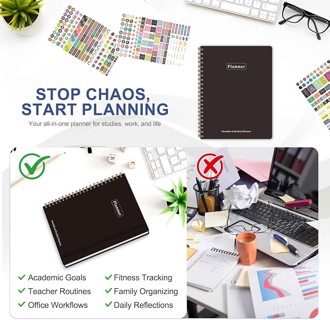 VALOME Planner 2026-2027, Weekly and Monthly Planner, 8.5" x 11"