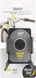 Nite Ize Squeeze Rotating Smartphone Bar Mount, Universal Bike Phone Holder For Bar or Stem, Compatible With MagSafe iPhone 12 Pro Max/Mini/Galaxy/Edge/Google Pixel and more