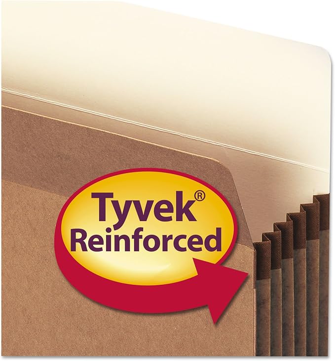 Smead File Pocket, Straight-Cut Tab, 5-1/4" Expansion, Letter Size, Redrope, 10 per Box (73234)