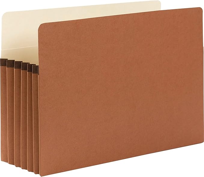 Smead File Pocket, Straight-Cut Tab, 5-1/4" Expansion, Legal Size, Redrope, 10 per Box (74234)