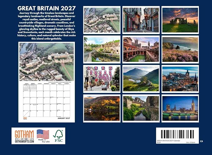 Great Britain Calendar 2027 Monthly Wall Calender 12 Month