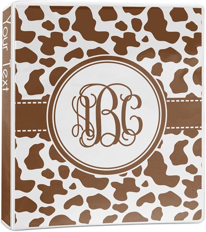 Personalized Cow Print 3-Ring Binder - 1 inch