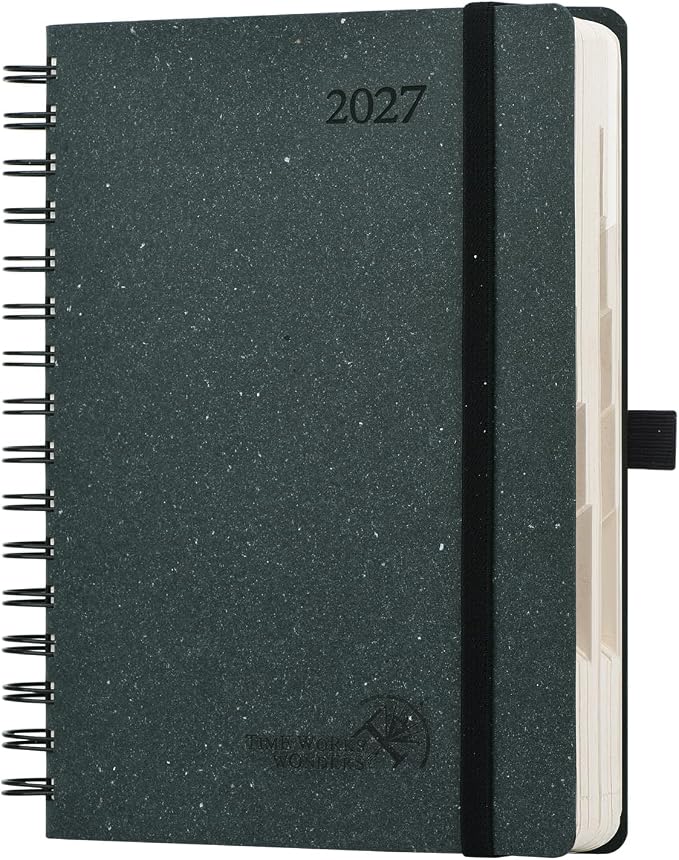 POPRUN 2027 Daily Planner One Page Per Day,5.75" x 8.5" Recycled Paper Book