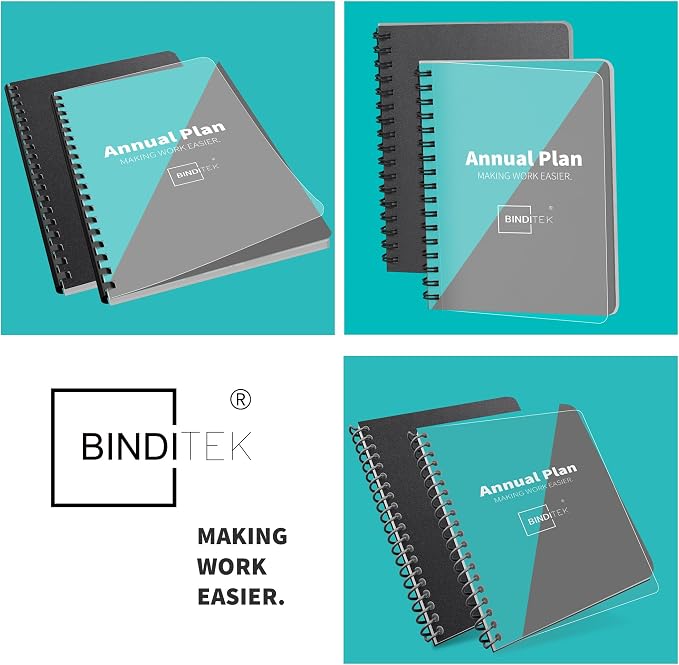 Binditek 20 Mil Binding Covers, 8.5x11 Inches, Semi-Transparent, 50 Pack | 20 Mil Binding Covers, 8.5x11 Inches Letter Size, Lightly Textured Sand Finish, Square Corners, Unpunched
