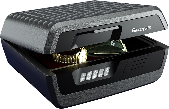 SentrySafe Fireproof and Waterproof Lock Box with Digital Keypad Lock, Shelf Safe for Documents, Jewelry, 0.36 Cubic Feet, 7.6 x 16.5 x 14.8 Inches, CHW30300 | Fire and Water Resistant Shelf Safe, Electronic Programmable Digital Lock, Interior Organiza...
