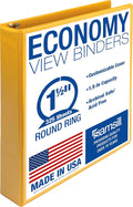 Samsill Economy 3 Ring Binder Organizer, 1.5 Inch Round Ring Binder, Customizable Clear View Cover, Yellow Binder