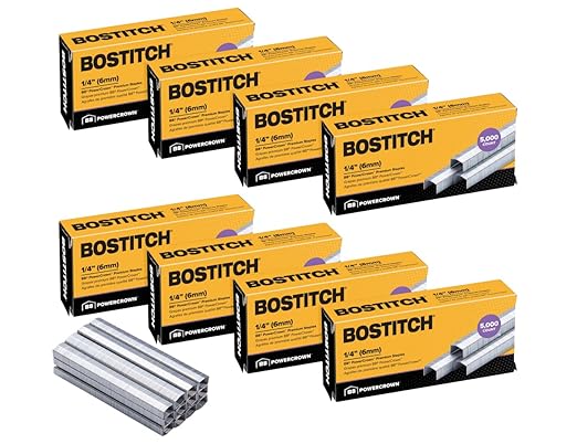 Bostitch Office B8 PowerCrown 0.25 Inch Staples, Pack of 40,000 Staples, (STCRP21151/4-8), Silver