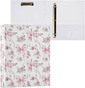 Bows Roses 3 Round Ring Binders Pink | 1.5 Inch Binder with Clipboard, PVC Pockets, Work Organizer, Holds 200 Sheets for School Office 1 Pack