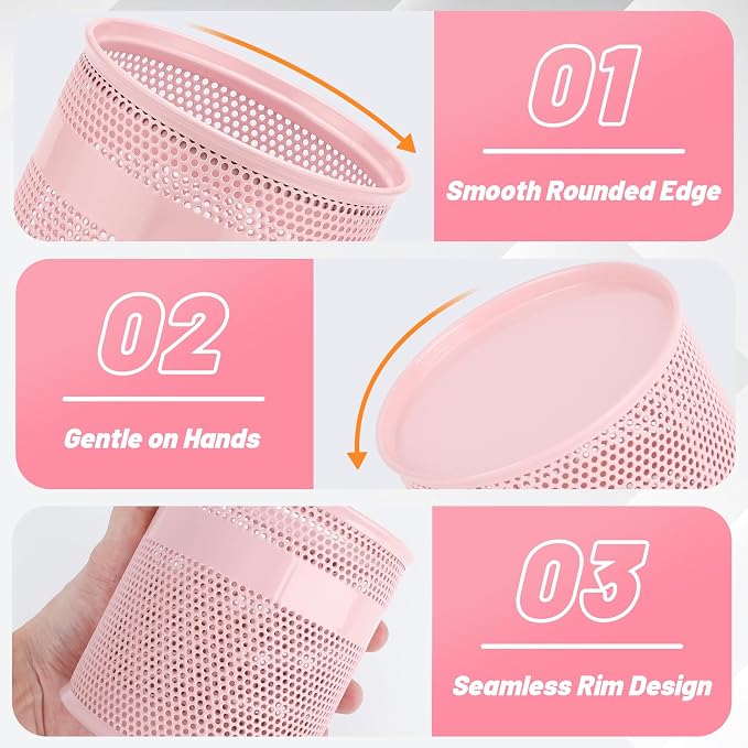 Segarty Pack of 9 Pencil Holders 3.9x4.2in, Round Mesh Pen Holder for Table Desk Organization, Large Pen Cup Container Set Desktop Accessories Organizer for Office Work Home Stuff Makeup Brush Storage