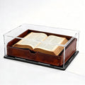 Acrylic Display Case, Clear Acrylic Display Box with Matte Base, Dustproof Collectible Showcase for Books, Stamps, Medals, Maps, Albums and Jewelries, 13x 13 x 5 inch