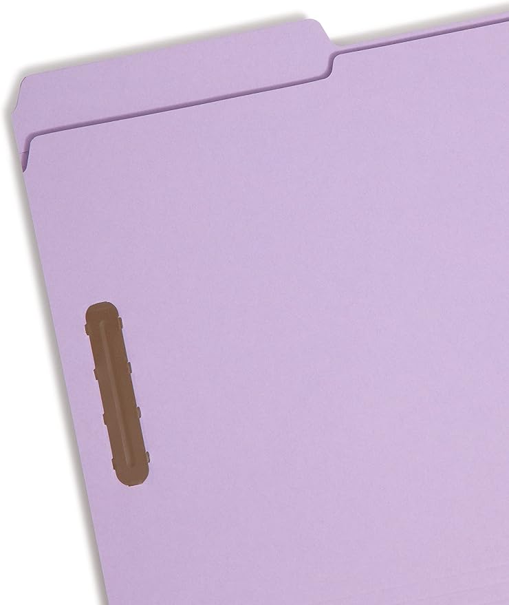Smead Fastener File Folder, 2 Fasteners, Reinforced 1/3-Cut Tab, Legal Size, Lavender, 50 per Box (17440) (Pack of 1)