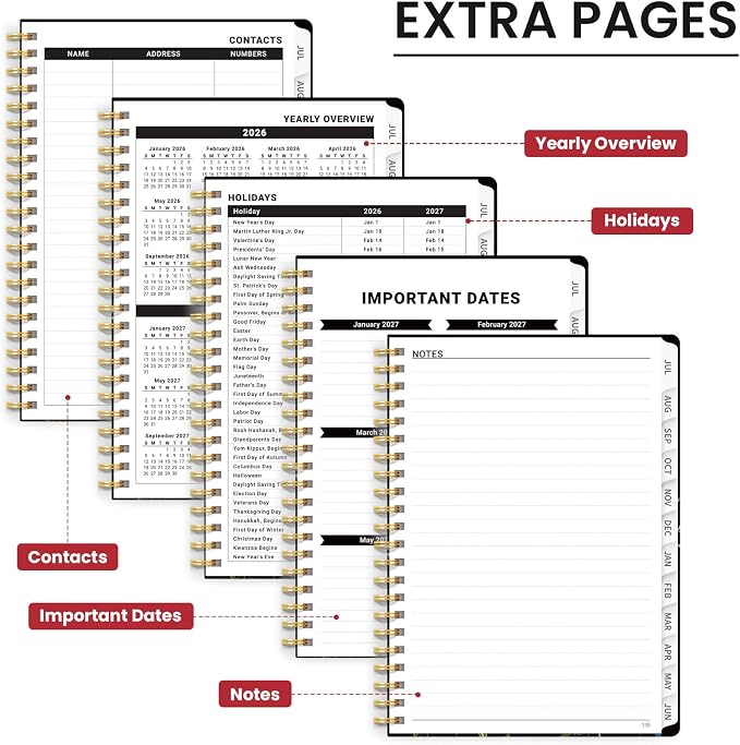 ZOTIA Planner 2026-2027, Jul 2026-Jun 2027 Weekly & Monthly Calendar