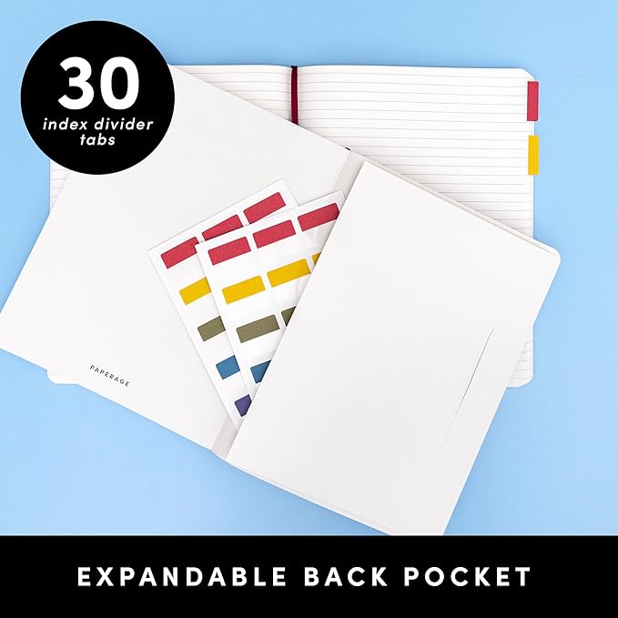 PAPERAGE 2-Pack Softcover Lined Journal Notebook (Blush & Burgundy), 176 Pages, Large B5 College Ruled Notebook, 7.6 inches x 10 inches - 100 GSM Thick Premium Paper, Soft Vegan Leather Journal for Home, Work & School
