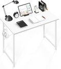 Small Space Writing Desk with Headphone Hooks, Modern Simple Design, Suitable for Study, Home Office and Living Room