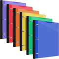 Henoyso 6 Pcs 1 Inch Telescoping 3 Ring Binder with Expandable Telescoping Spine 200 Sheets Capacity with Clear Front Cover 3 Round Ring Flexible Plastic Notebook Binder for School, Office(Multicolor)