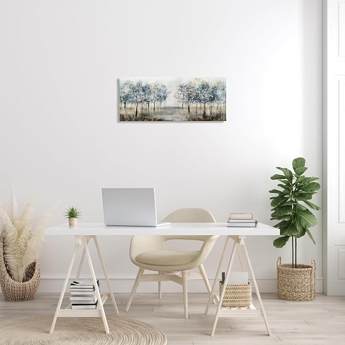 Modern Tree Grove Landscape, 13 x 30 Inch Canvas Wall Art | Stupell Industries · By Nina Blue · Ready to hang · Nature inspired decor for living room or office · Made in USA