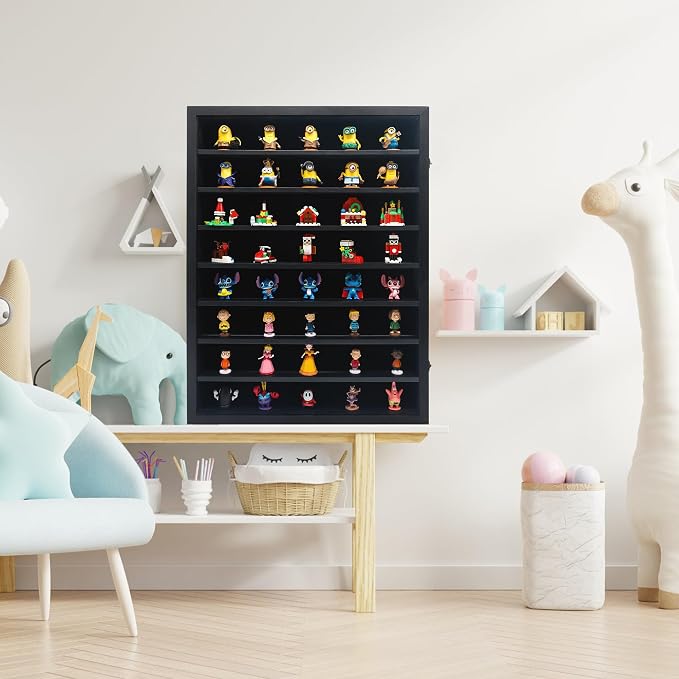 18*24 Large Black Shadow Box Frame with Removable Shelves,Shadow Boxes Display Cases for Small collectables，Deep Memory Box Display Case Trinket Shelf for Collection，Coins，Miniatures Figures