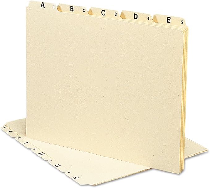 Smead 50176 Recycled Top Tab File Guides, Alpha, 1/5 Tab, Manila, Letter (Set of 25)
