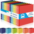 Fulmoon 48 Pack 3 Ring Plastic Binders 1.5 Inch Bulk with 2 Pockets, Flexible Binder Loose Leaf Hardcover, Fit 12" x 10" US Letter Size Paper, for School Office Home, 6 Colors(Vibrant)