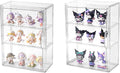 3 Tier Display Case for Collectibles,Clear Display Box with 2 Movable Plates ,Storage Container with Magnetic Door (Large 2 Pack)