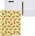 Pizza Hot Round Ring Binders 1.5 Inch Donuts Snack Cute Doodle Pattern 3 Ring Clipboard Binder for Office School Work Supplies File Folder Document 200 Sheet Capacity Easy Open