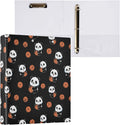 Basketball Black Cool Round Ring Binders 1.5 Inch Slam Dunk Doodle Pattern 3 Ring Clipboard Binder for Office School Work Supplies File Folder Document 200 Sheet Capacity Easy Open