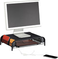 Safco Products Onyx Mesh Monitor Stand 2159BL, Black Powder Coat Finish, Durable Steel Mesh Construction