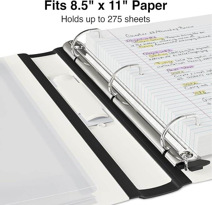 Staples Better Binder, 1 Inch D-Ring, White, 275 Sheets, 3-Pack | Reinforced spine for durable school and office document organization.