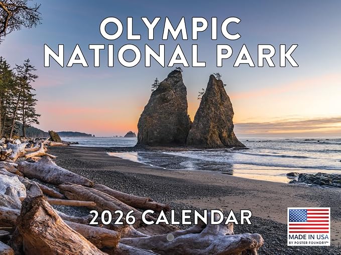 Olympic National Park Calendar 2026 Monthly Wall Calender 12 Month | American Made In The USA