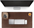 Premium Buffalo Leather Desk Mat Set – Large Office Desk Pad with Organizer Tray & Coasters, Non-Slip Workspace Protector, Elegant Desk Accessories for Home Office & Professionals
