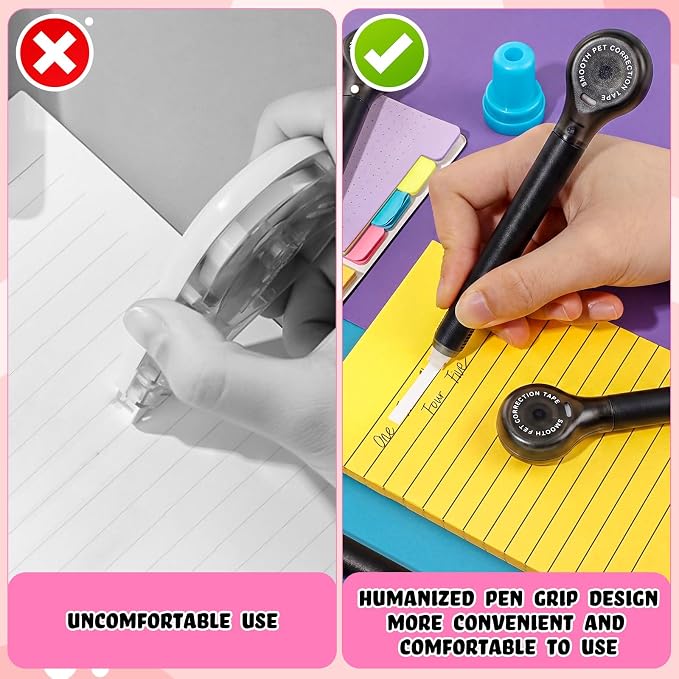 Gersoniel 25 Pack Correction Tape Pen for School Office,Black Color