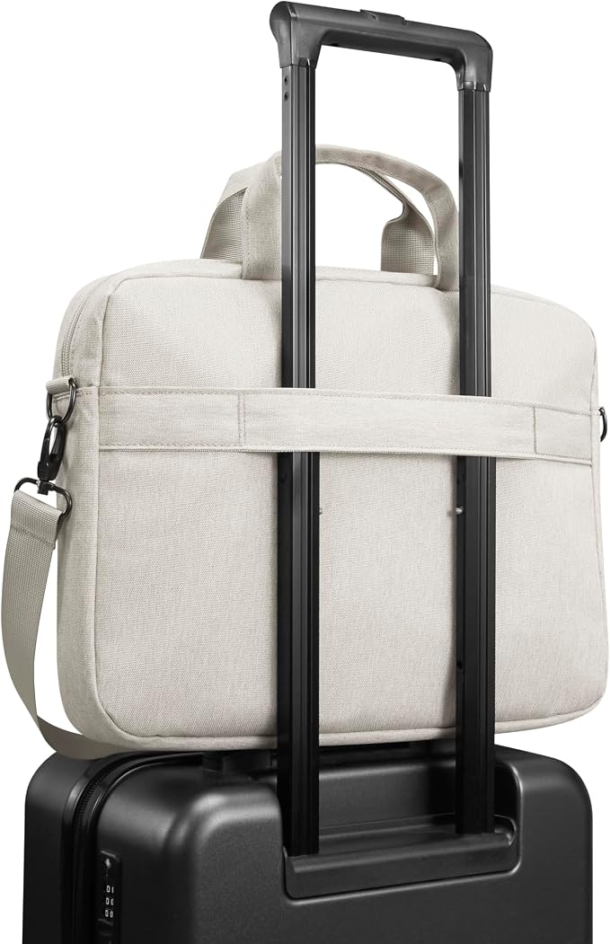 Lenovo 16" Laptop Bag T210 (ECO), Water-Resistant Laptop Sleeve Case with EVA Protective Padding, Dual Compartments, Travel Strap, Eco-Friendly Recycled Material, Fits Up to 16-Inch Laptops, Beige
