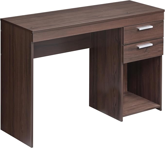 Techni Mobili 48 Inch Modern Compact Computer Desk with Drawers, Espresso | 48 Inch modern desk with storage drawers, sturdy frame, compact design, ideal for bedrooms and home office workspaces